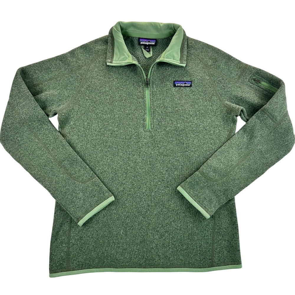 Patagonia Better Sweater 1/4 Zip Pullover Green Women's Medium Outdoor Fall